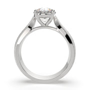 Valentina Round Cut Solitaire Tapered Milgrain Engagement Ring Setting - Nivetta